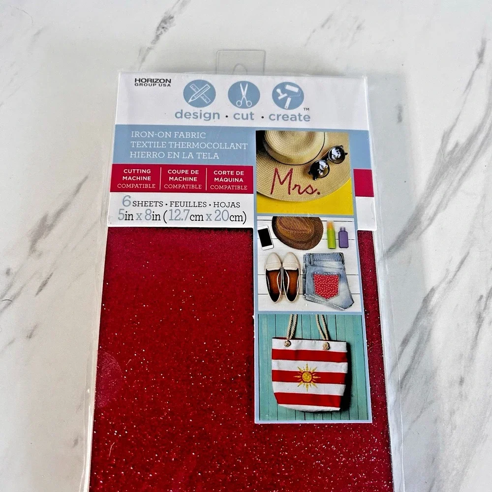 Horizon Group USA Iron on Sparkle Fruit Strawberry Red Fabric 6 Sheet 5